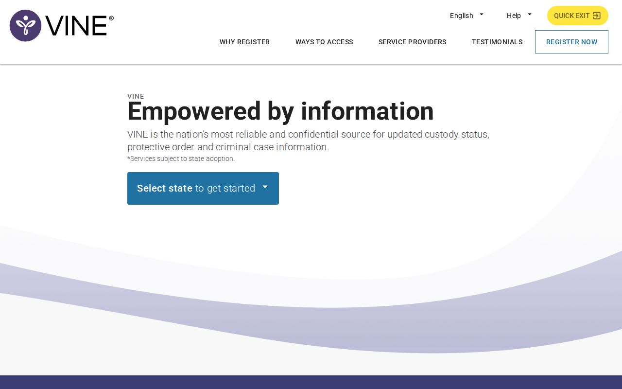 Calhoun County VINELink inmate search and release notification interface